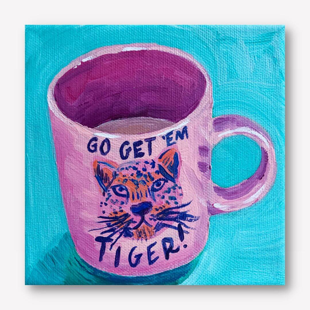Go Get &#39;Em Tiger Canvas Wall Art By Key and Sea Creative