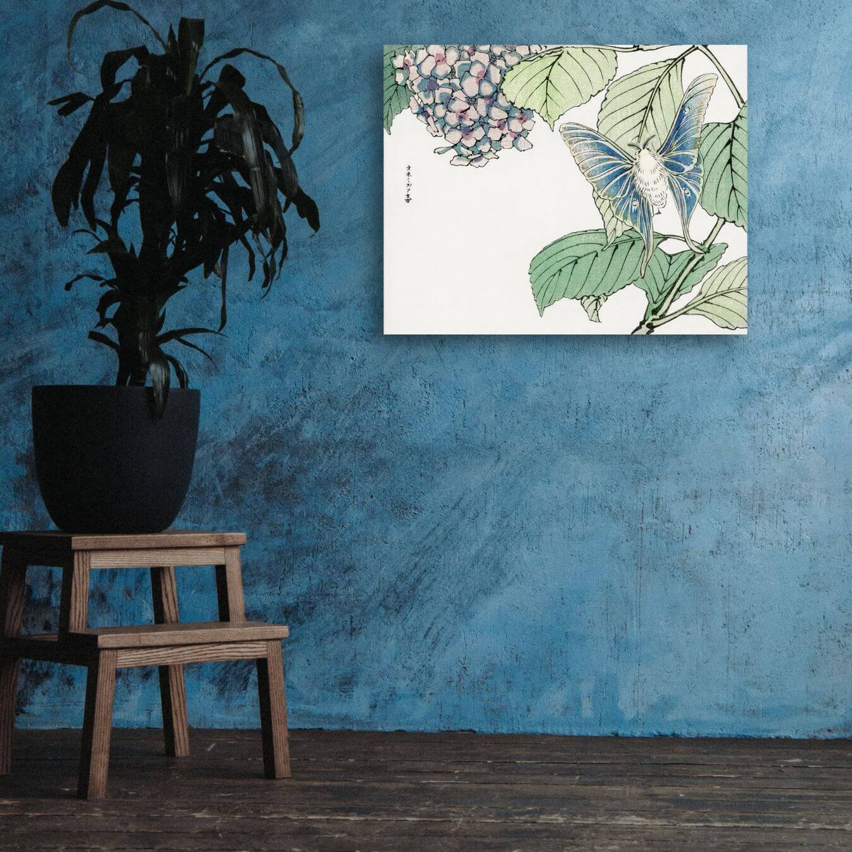 Moth and plant by Morimoto Toko Canvas Wall Art