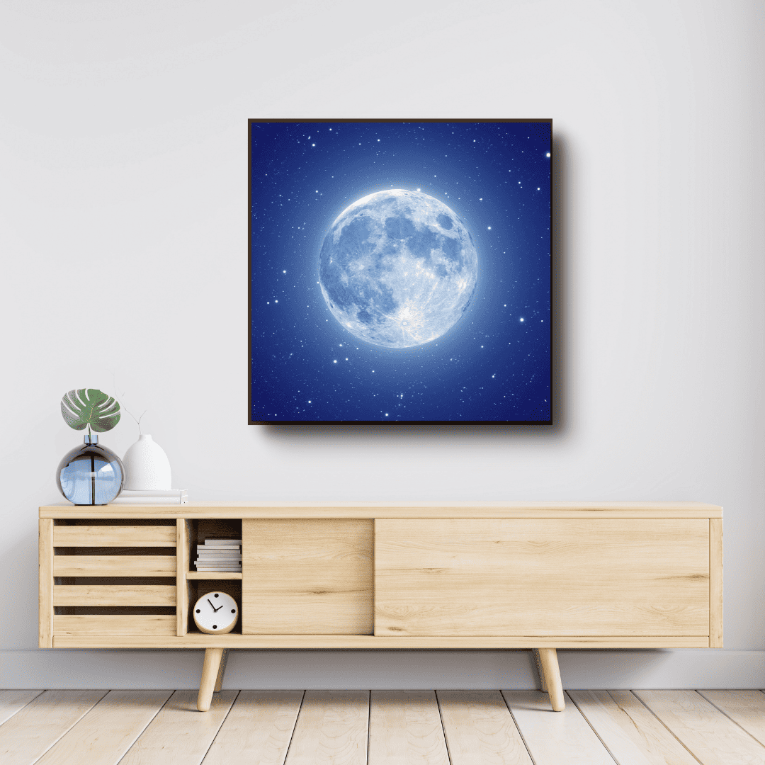 Blue Moon art above cabinet | Gallery Wrap Frame | WallArt.Biz