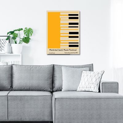 Yellow Living room Wall art | Jazz Festival Poster | FREE USA SHIPPING | WallArt.Biz