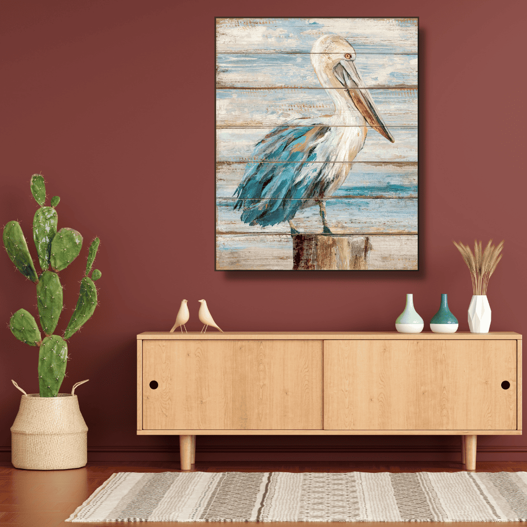 pelican-at-sea-framed-canvas-print - wallart.biz