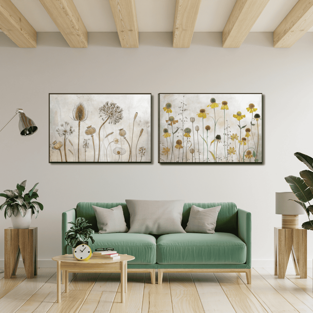 Helenium flowers Living Room Artwork | Framed | WallArt.Biz