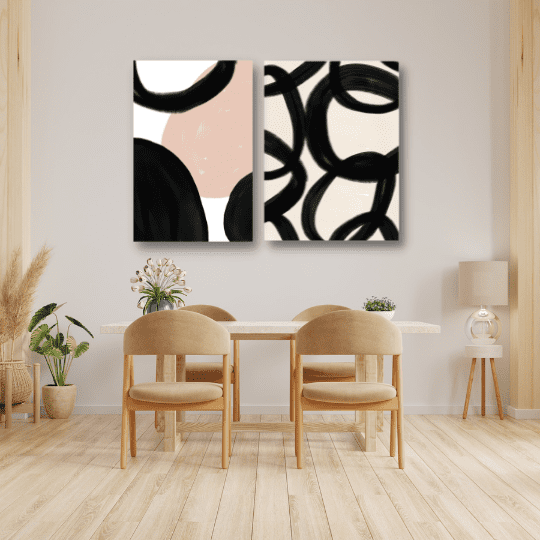 Abstract canvas art for dining room - free usa shipping - wallart.biz