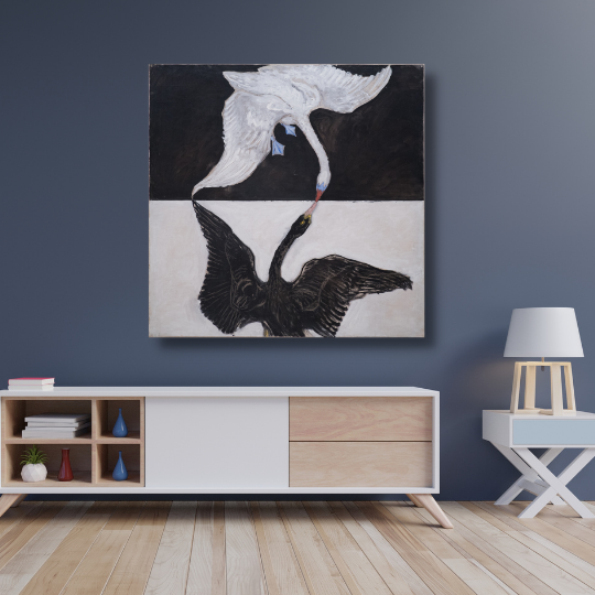 art above a cabinet - hilma af klint the swan | free usa shipping | wallArt.Biz