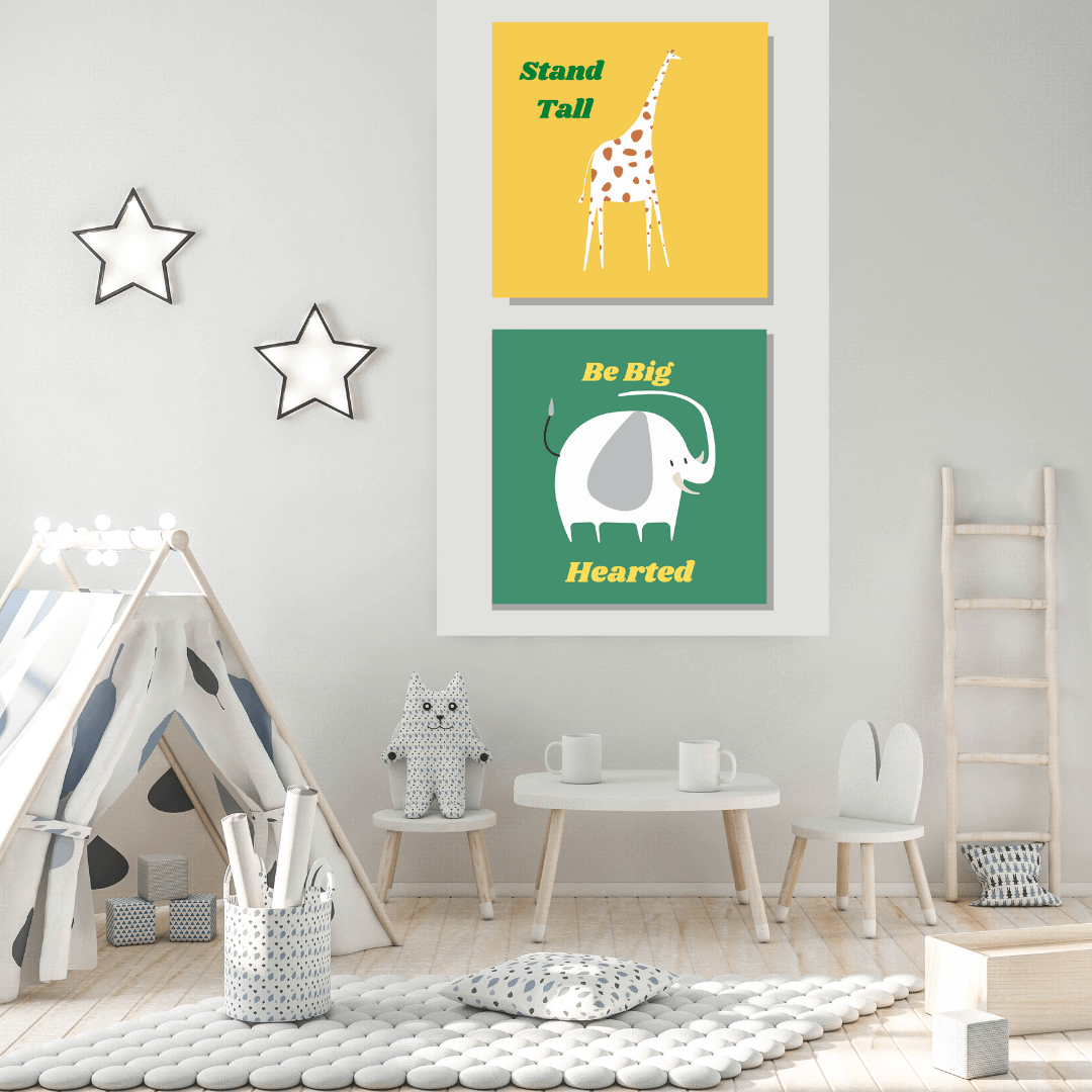 giraffe, elephant Nursery Wall Art | Free usa shipping | www.wallart.biz