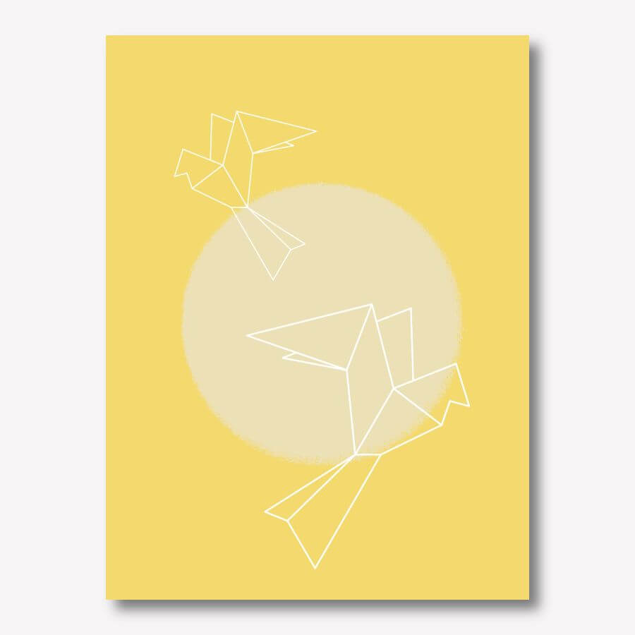 Yellow Canvas Prints - Doves with Sun