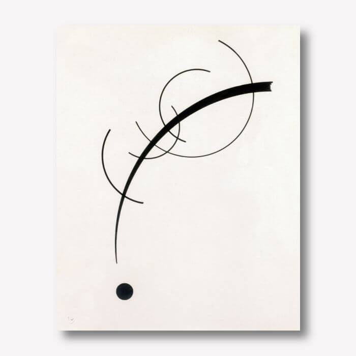 Wassily Kandinsky Minimal abstract art | Free Curve to the Point | FREE USA SHIPPING | WallArt.Biz