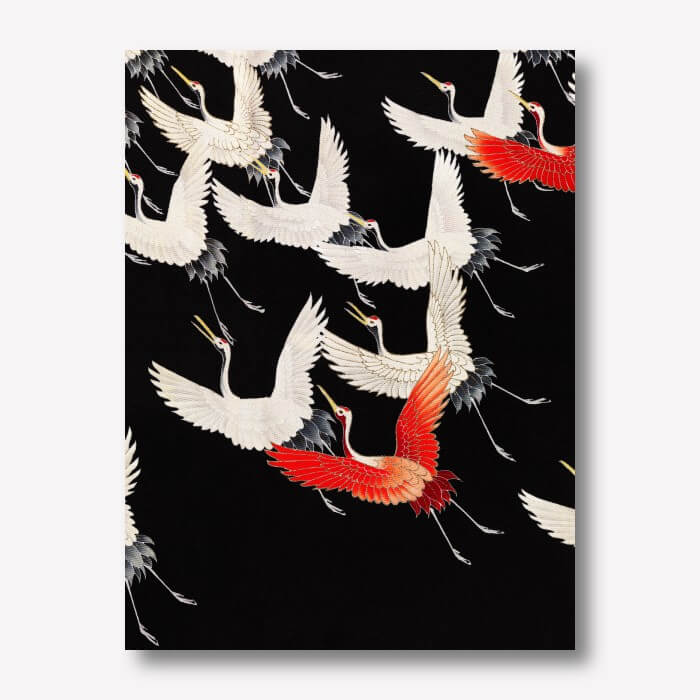 Furisode with a Myriad of Flying Cranes | FREE USA SHIPPING | WallArt.Biz