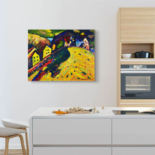 Wassily Kandinsky - Houses at Murnau kitchen canvas artwork | FREE USA SHIPPING | WallArt.Biz