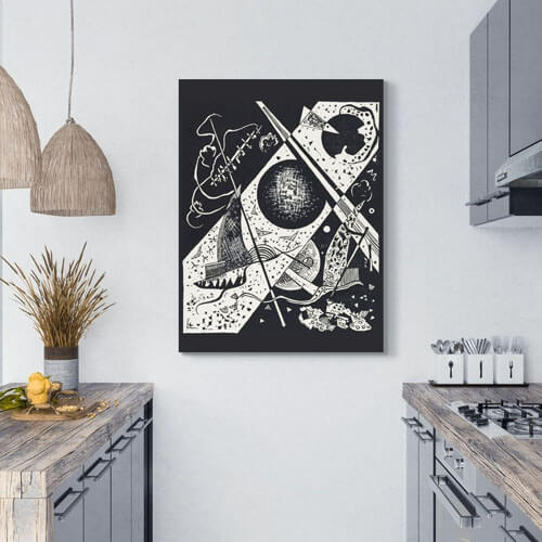 Wassily Kandinsky black and white kitchen art-   Kleine Welten VI | FREE USA SHIPPING | WallArt.Biz