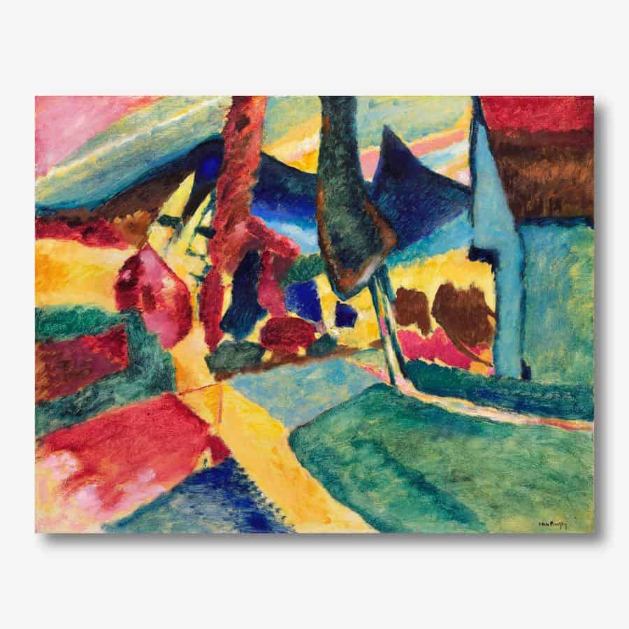 Wassily Kandinsky - Landscape with Two Poplars | FREE USA SHIPPING | WallArt.Biz