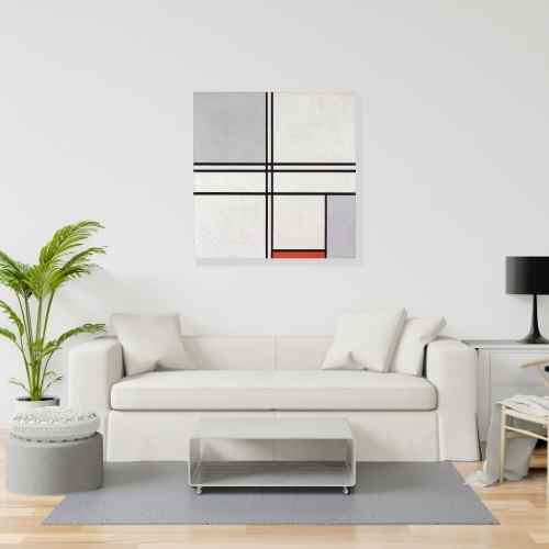 Piet Mondrian, Gray-Red Living Room art | FREE USA SHIPPING | www.WallArt.Biz
