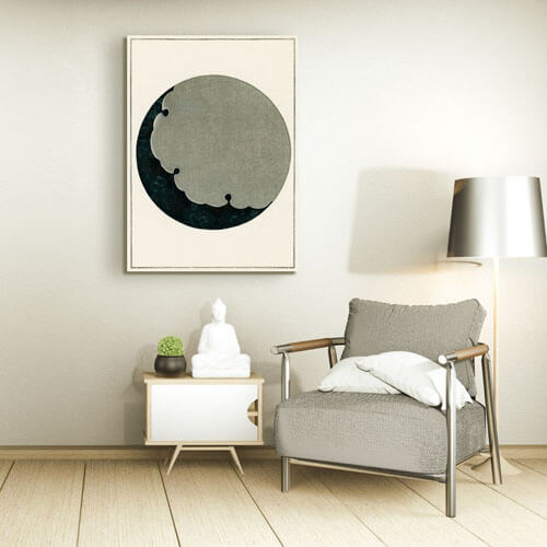 Moon artwork for living room by Watanabe Seitei | FREE USA SHIPPING | WallArt.Biz