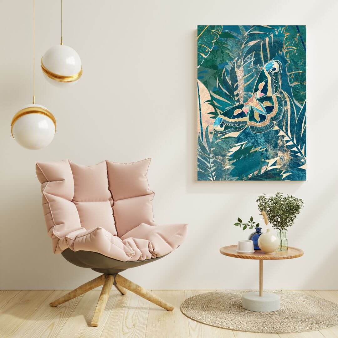 Moth in the Rainforest living room art - By Sarah Manovski - FREE UK &amp; USA SHIPPING - WallArt.Biz
