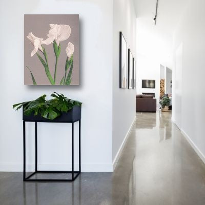 Ogawa Kazumasa - White Irises Living Room | Free USA Shipping| www.wallart.biz