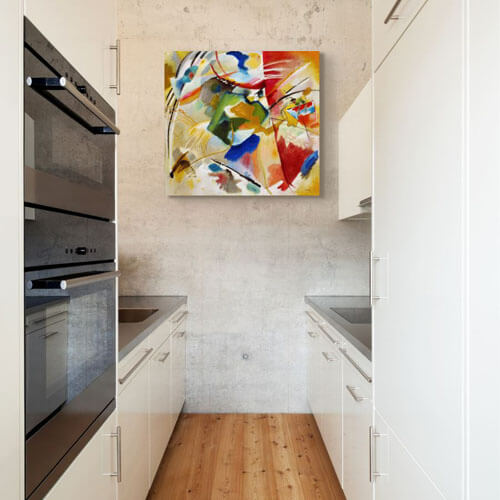 Wassily Kandinsky - Painting with Green Center kitchen  wall art | FREE USA SHIPPING | www.wallArt.Biz