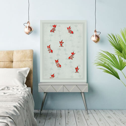 Seamless goldfish by Watanabe Seitei Bedroom Art | FREE USA SHIPPING | WallArt.Biz