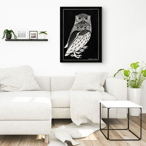 Two owls living room artwork - Julie de Graag | FREE USA SHIPPING | WallArt.Biz