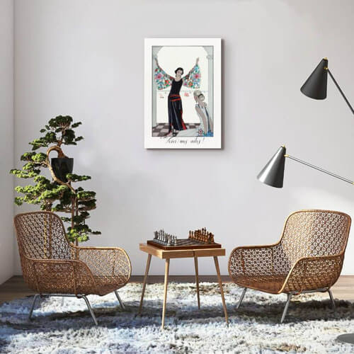 George Barbier&#39;s - Voici mes ailes Livingroom  art | Free USA Shipping | Wallart.biz