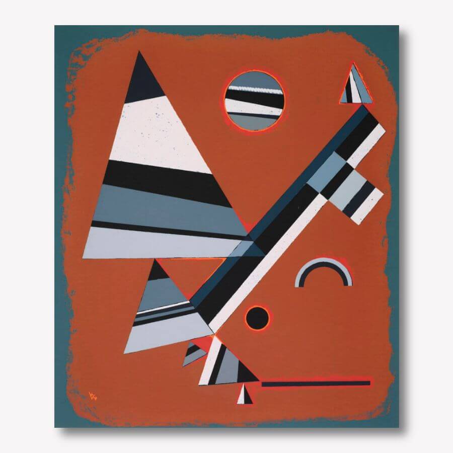 Wassily Kandinsky - Gris Geometric art | FREE USA SHIPPING | WallArt.Biz