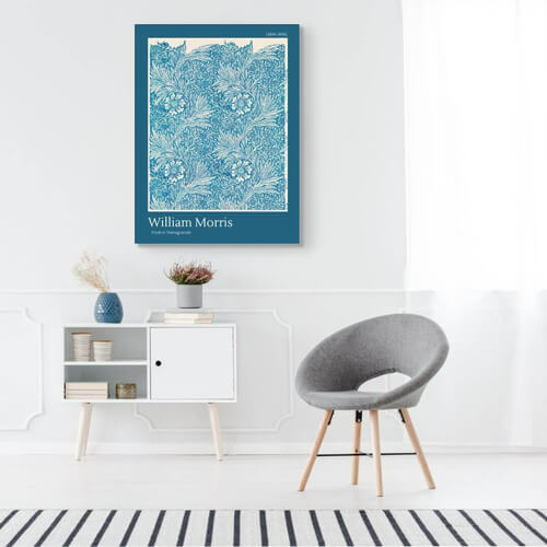 William Morris -  Marigold | Blue art for hallway | FREE USA SHIPPING | WallArt.Biz