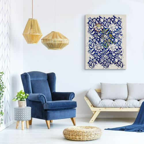 William Morris - Wey Pattern | Living Room Canvas Art| FREE USA SHIPPING | WallArt.Biz