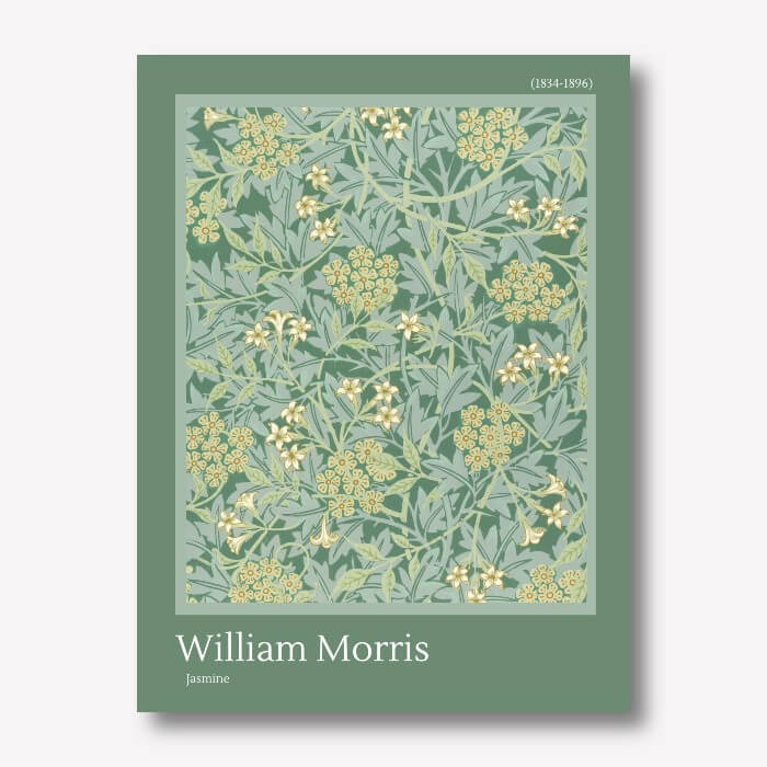 William Morris Jasmine Wall art - Jasmine Green Pattern | FREE USA SHIPPING | WallArt.Biz