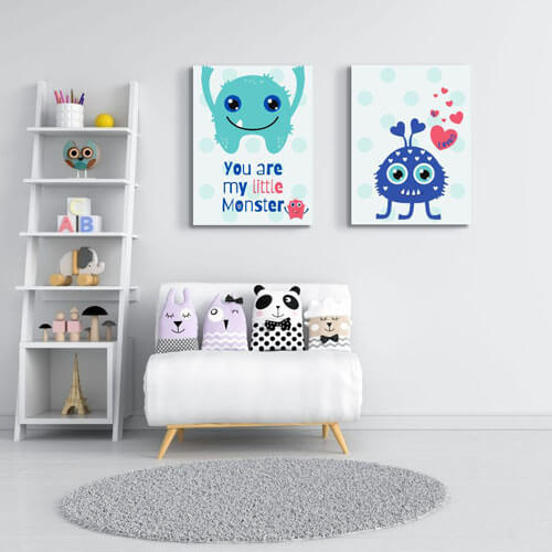 Little Monsters Nursery Wall Art Set