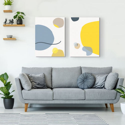 Abstract Yellow living room art | FREE USA SHIPPING | www.wallArt.Biz