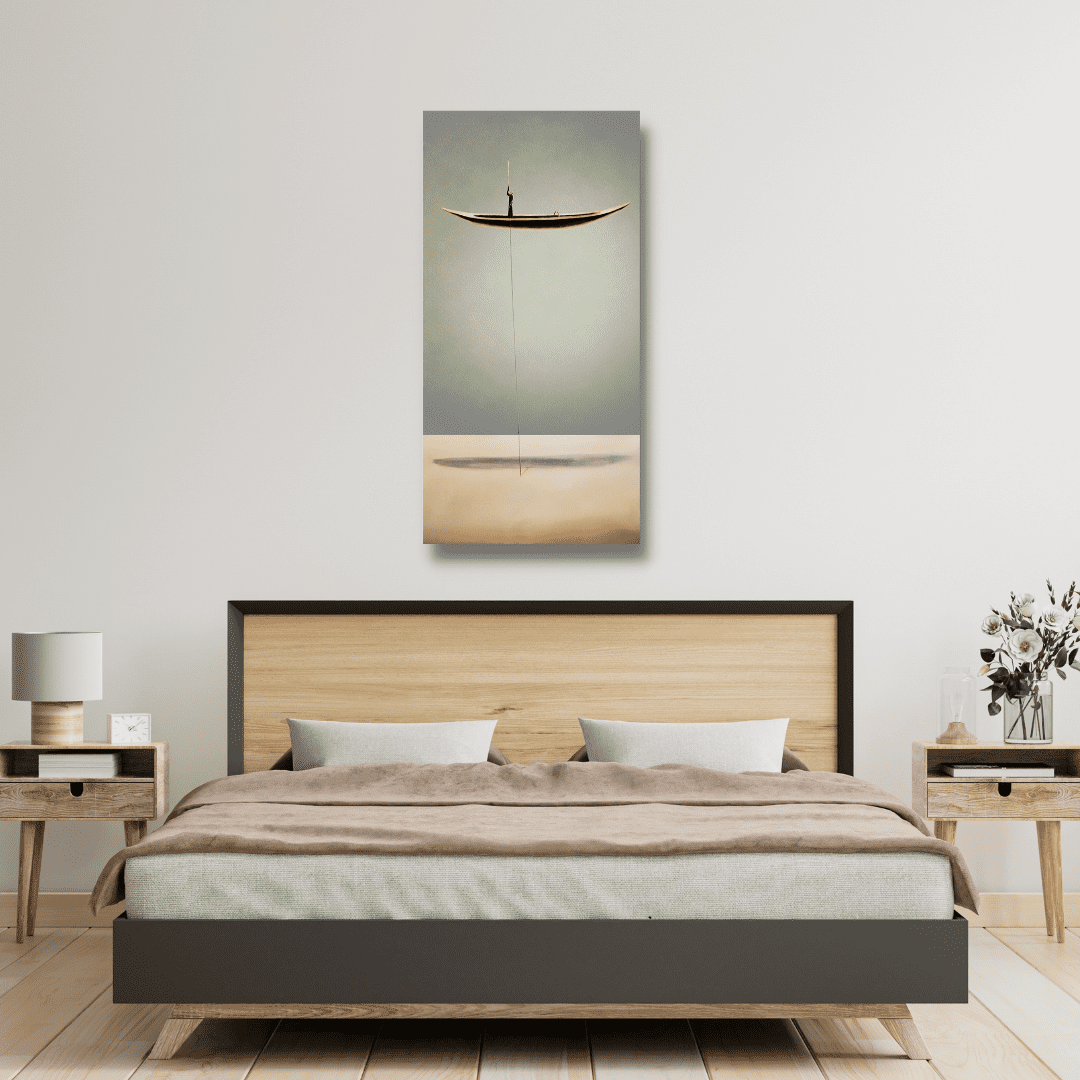 Golden Boat | Abstract Wall Art for above bed |- Free USA &amp; UK Shipping | WallArt.Biz