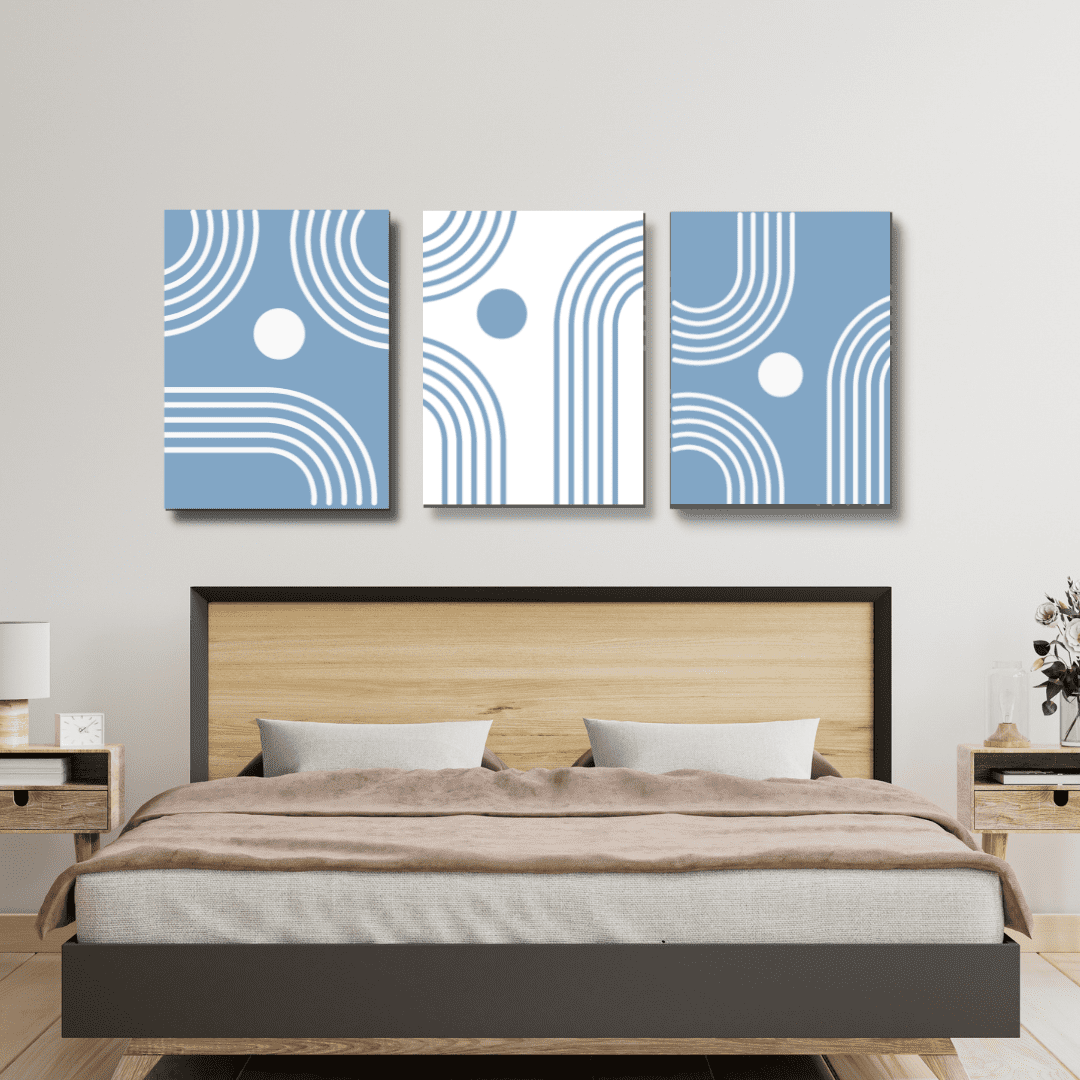 Geometric Bedroom canvas print | free usa shipping | wallart.biz
