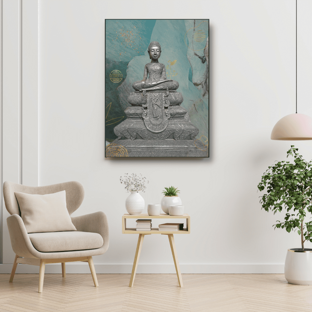 buddha statue canvas art for living room - Free usa shipping - www.wallart.biz