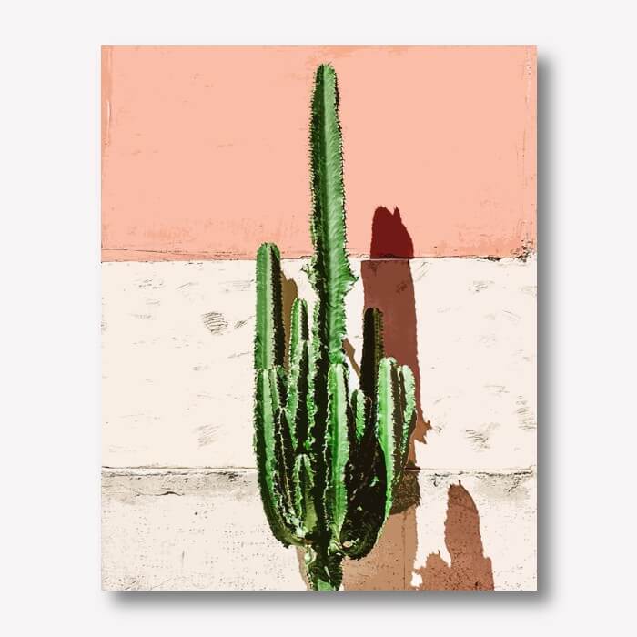 Cactus, Leaves and Famous Quote Canvas Art