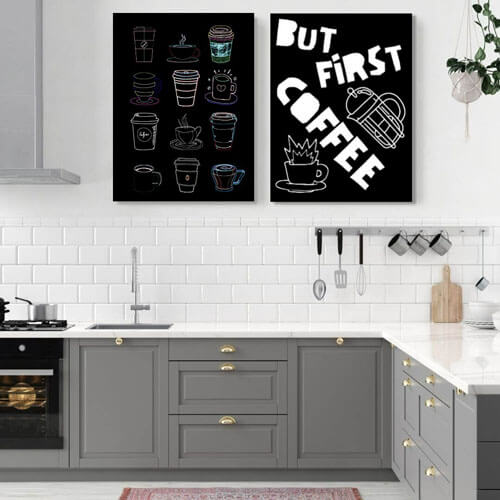 Black 2-peeice set Kitchen Wall Decor | FREE USA SHIPPING | www.wallArt.Biz