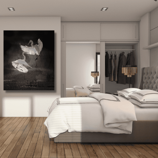 dance-of-egrets- bedroom art - free usa and uk shipping - wallart.biz