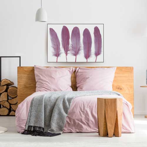 Purple Feathers Framed Bedroom Wall Art | FREE USA SHIPPING | WallArt.Biz