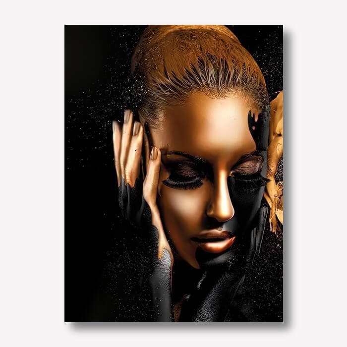Black &amp; gold Woman Artwork - Free US Shipping - www.wallart.biz