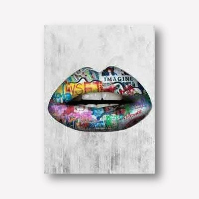 Graffiti Lips Canvas print art | free usa shipping | www.wallart.biz