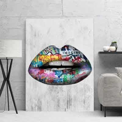 Louis Vuitton Graffiti Lips Canvas - Canvas Wall Art