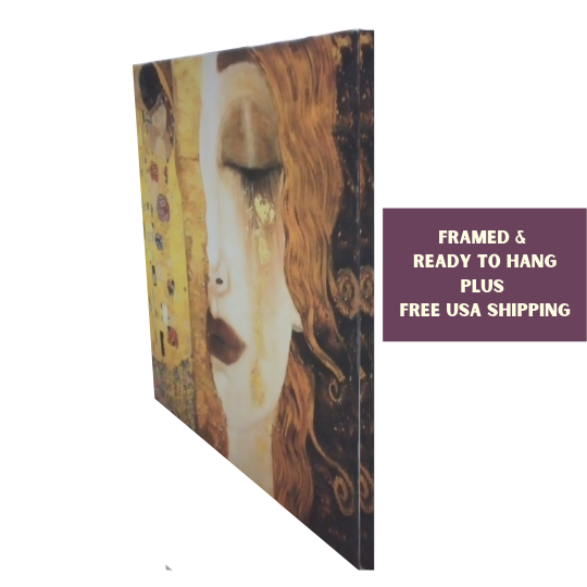 Gustav Klimt Golden Tears &amp; Kiss Painting | Free US Ship | WallArt.Biz