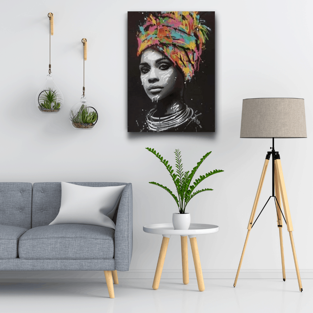 Woman headdress | living room wall art | Free USA Shipping | wallart.biz