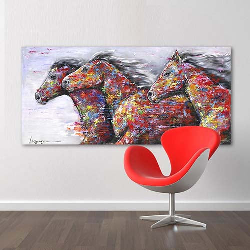 Colorful Horse Canvas Art | Free USA Shipping | www.wallart.biz