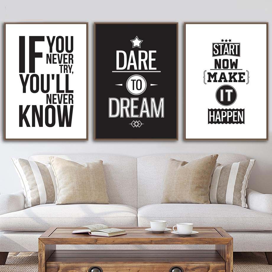 Inspirational quote gallery wall art