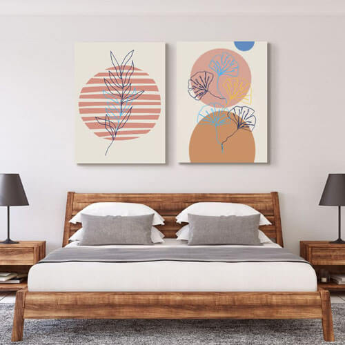 Scandinavian Artwork for the bedroom - set of two prints | FREE USA SHIPPING | www.wallArt.Biz