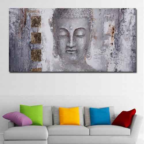 Buddha Canvas Print on Living Room Wall |www.wallart.biz