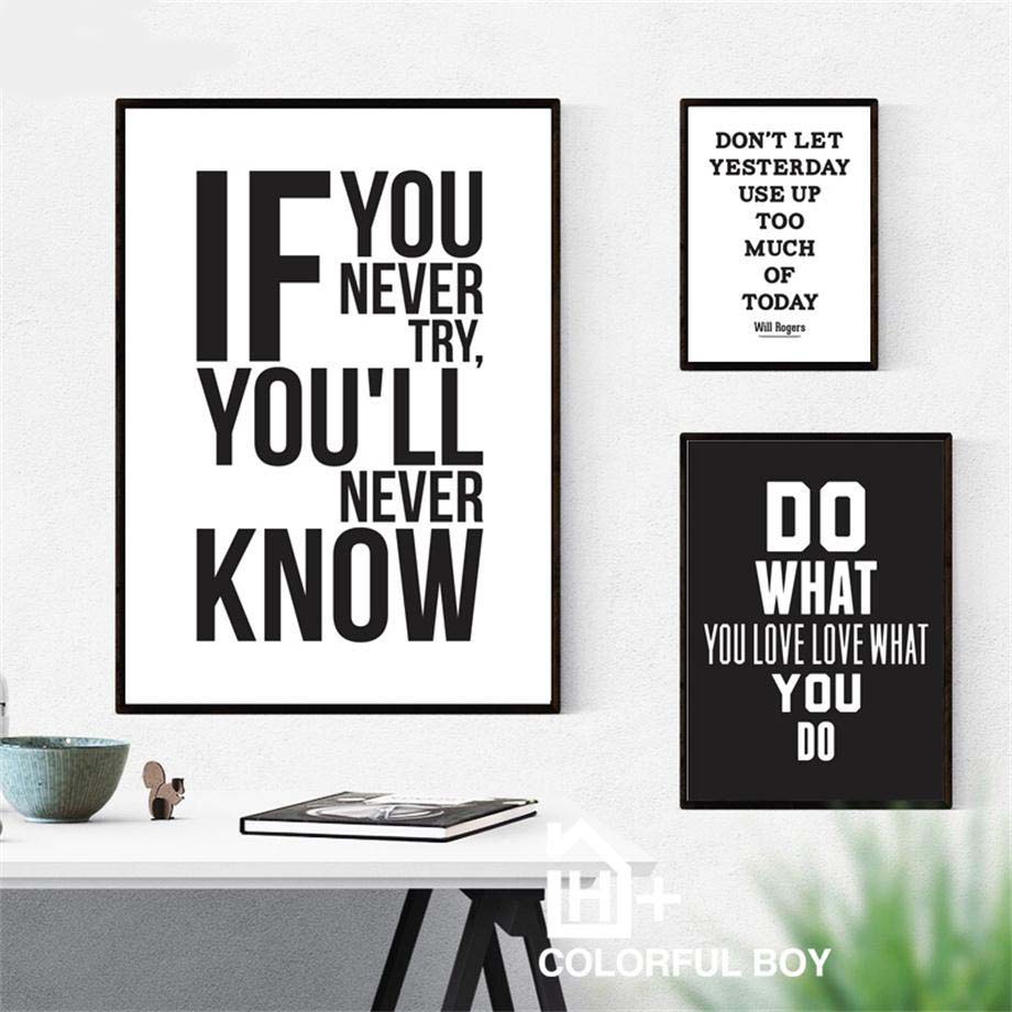 Motivational Quote Gallery Wall Art