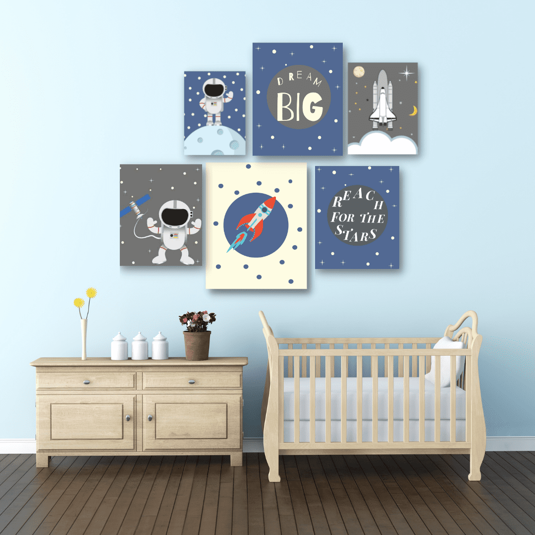 Nursery space themed wall art | Framed & Free USA SHIPPING | WallArt.Biz