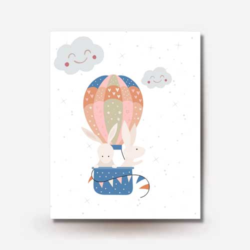 Hot Air Balloons, trains &amp; Planes Nursery Art