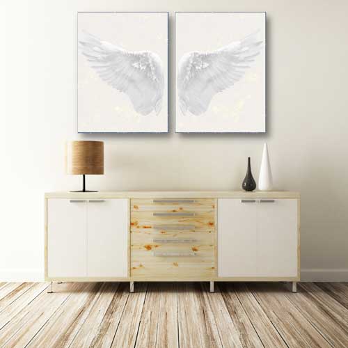 White Angel Wings Art | free usa shipping | WallArt.Biz