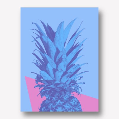Pineapple Geometric Green Canvas Artwork